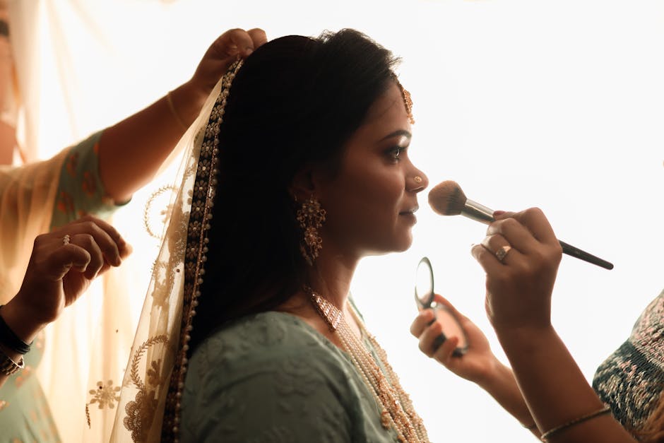 Bride getting ready for her cinematic wedding video
