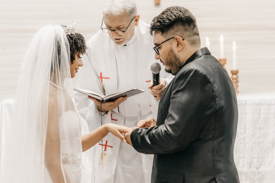 Wedding ceremony vows captured by wedding videographer